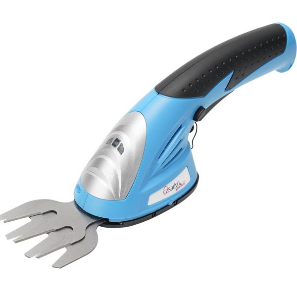 Akku Gras- und Strauchschere, 1100 U/m, wechselbares Gras- und Strauchschnittblatt, Ladestandanzeige, ergonomischer Griff, Sicherheits-Schalter