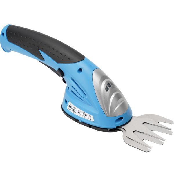 Akku Gras- und Strauchschere, 1100 U/m, wechselbares Gras- und Strauchschnittblatt, Ladestandanzeige, ergonomischer Griff, Sicherheits-Schalter