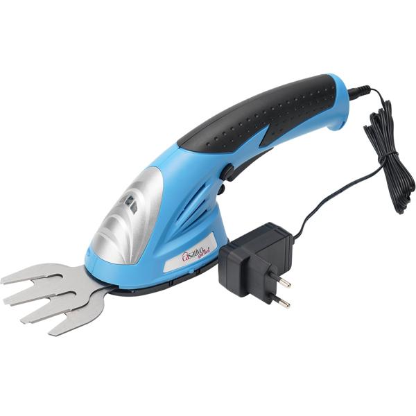 Akku Gras- und Strauchschere, 1100 U/m, wechselbares Gras- und Strauchschnittblatt, Ladestandanzeige, ergonomischer Griff, Sicherheits-Schalter