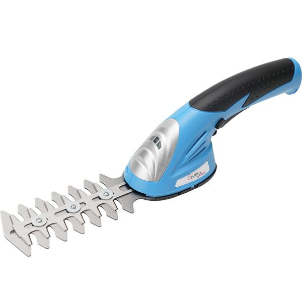 Akku Gras- und Strauchschere, 1100 U/m, wechselbares Gras- und Strauchschnittblatt, Ladestandanzeige, ergonomischer Griff, Sicherheits-Schalter