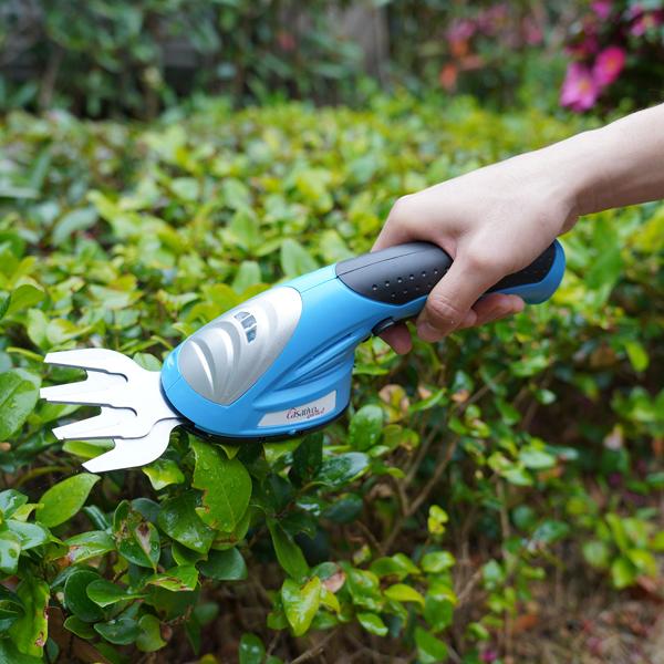 Akku Gras- und Strauchschere, 1100 U/m, wechselbares Gras- und Strauchschnittblatt, Ladestandanzeige, ergonomischer Griff, Sicherheits-Schalter