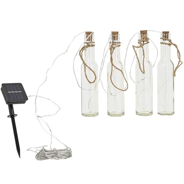 Originelle Solar Flaschen-Lichterkette, warmweisses Licht – Dekorative LED-Lichter für Garten, Balkon & Terrasse, stimmungsvolle Beleuchtung