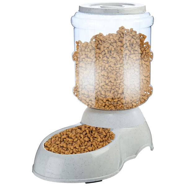 Futterspender 3,5L - Automatischer Trockenfutterautomat für Hunde & Katzen - Schwerkraftprinzip - Transparenter Behälter - Robust & hygienisch