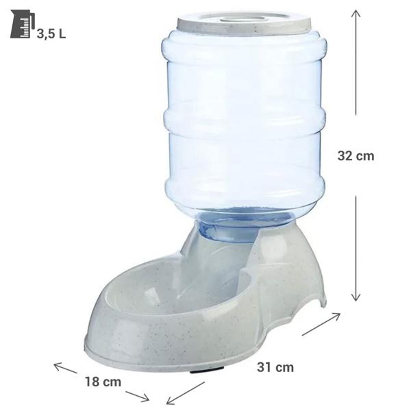 Futterspender 3,5L - Automatischer Trockenfutterautomat für Hunde & Katzen - Schwerkraftprinzip - Transparenter Behälter - Robust & hygienisch