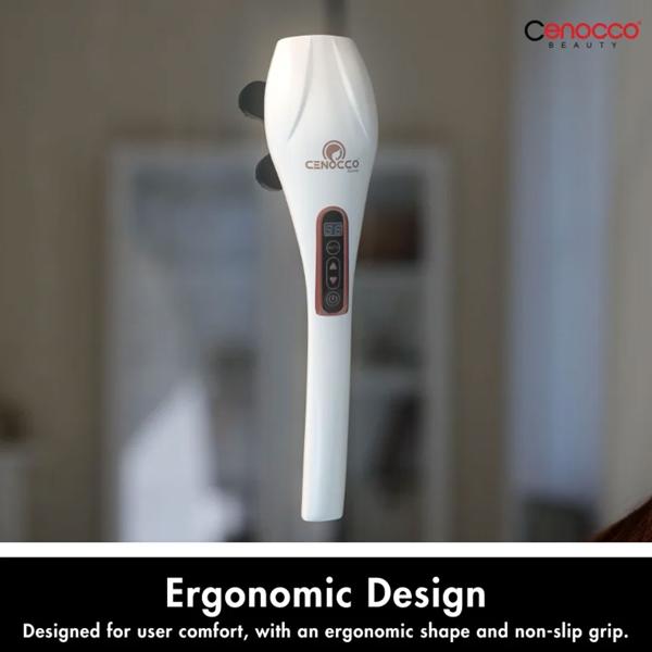 Akku-Massagegerät, 6 Köpfe, 12 Modi – Für Schulter, Rücken, Beine & mehr, weiss, vielseitige Tiefenmassage für den ganzen Körper