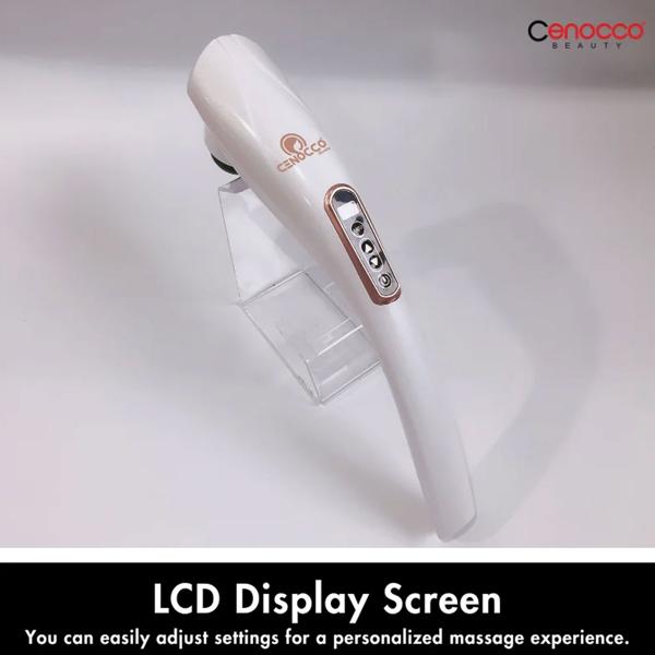 Akku-Massagegerät, 6 Köpfe, 12 Modi – Für Schulter, Rücken, Beine & mehr, weiss, vielseitige Tiefenmassage für den ganzen Körper