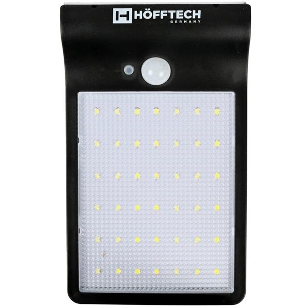 Solar Aussenwandleuchte - Bewegungssensor 120° & 5-7m Erfassung, 50lm, IP44 spritzwassergeschützt - Integrierter Akku, 42 LEDs, 6500K Licht