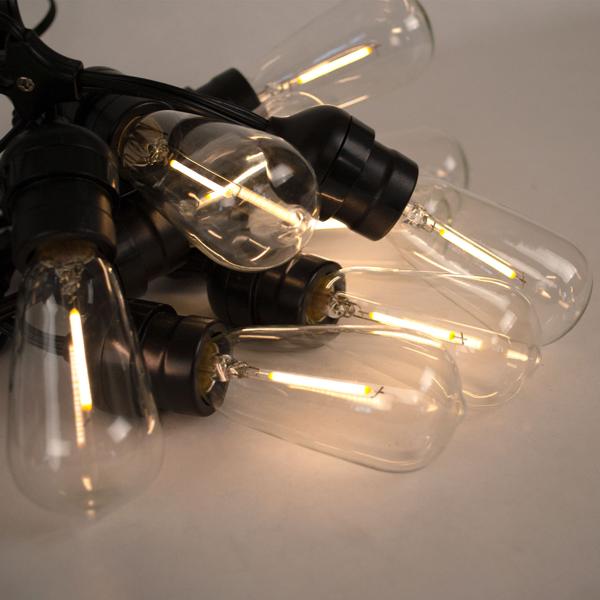 Solar-Lichterkette im Glühbirnen-Design: 10 warmweisse LEDs, 6 m, Dämmerungssensor & IP44-wetterfest. Gemütliche Beleuchtung für Garten & Balkon