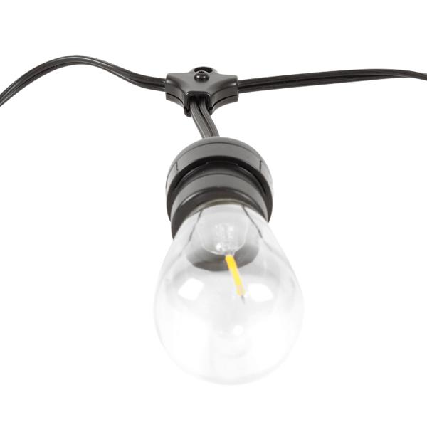 Solar-Lichterkette im Glühbirnen-Design: 10 warmweisse LEDs, 6 m, Dämmerungssensor & IP44-wetterfest. Gemütliche Beleuchtung für Garten & Balkon