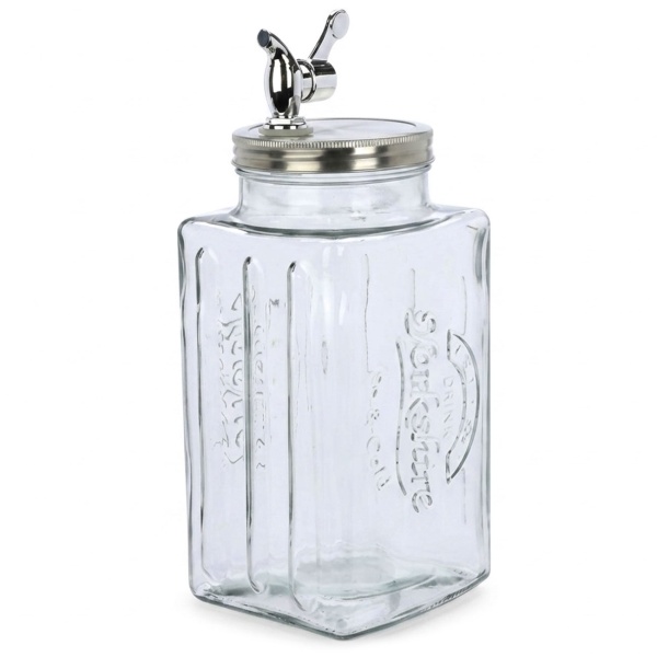 2er-Set Getränkespender Glas - je 3 Liter Fassungsvermögen mit Zapfhahn & Deckel - Ideal für Bowle, Limonade & Wasser - Hygienisch & stilvoll