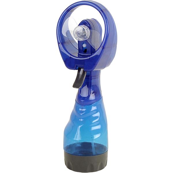Handventilator mit Sprühfunktion (300ml, batteriebetrieben): blau/schwarz - Perfekt für unterwegs - Kühlung, Erfrischung, Komfort
