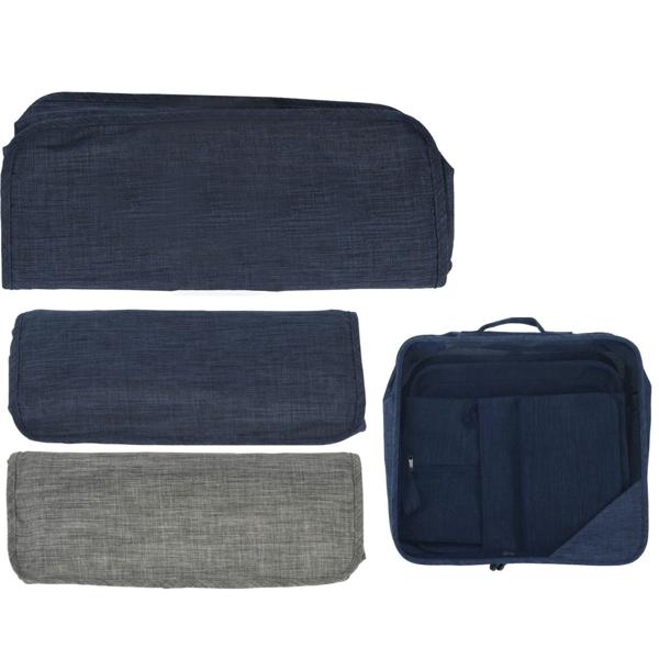 Koffer Organizer Set 6-tlg. - Reise-Aufbewahrungstaschen für mehr Ordnung & Übersicht im Gepäck - Polyester mit Struktureffekt - Blau/Grau/Pantone