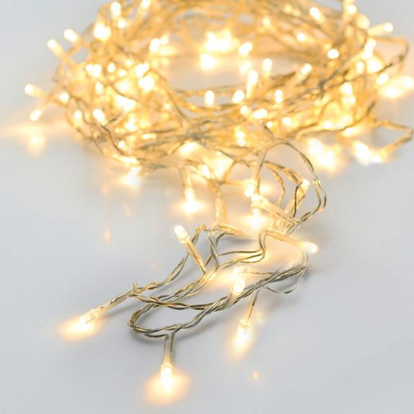 LED Lichterkette 7m - 96 warmweisse LEDs mit 8 Leuchtmodi & Timer - Batteriebetrieben, IP44 Spritzwasserschutz - Ideal für Garten & Balkon