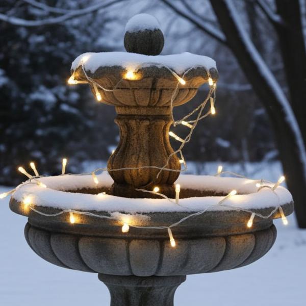 2er-Set LED Lichterkette - 8 Leuchtmodi & Timer - 7m, batteriebetrieben, IP44, 96 warm-weisse LEDs - Innen- & Aussenbereich