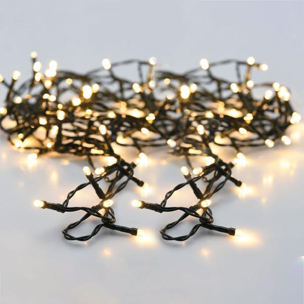 2er-Set LED Lichterkette - warmweisses Licht für gemütliche Lichtstimmung innen & aussen - 8 Leuchtmodi, Dual-Timer, 6,5m, 80 LEDs, batteriebetrieben, IP44