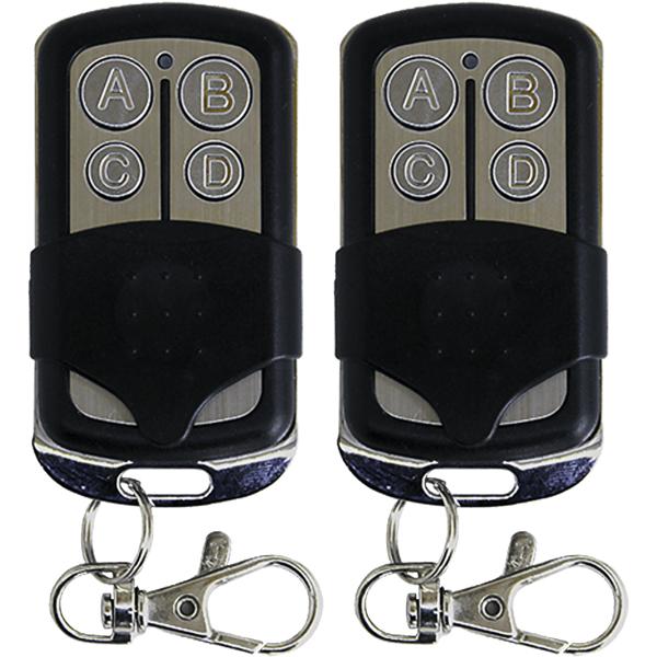 2er-Set 4-Kanal Funk Fernsteuerung, 433.92MHz, Universal Handsender - Mit Batterie, lernfähige Fernbedienung, für Garagentore, Markisen, Lampen