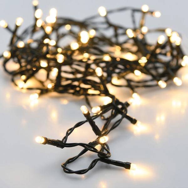 2er-Set LED Lichterkette mit 8 Leuchtmodi und Timer, 9 m, batteriebetrieben, IP44