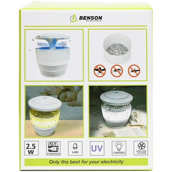 Natürlicher USB Insektenvernichter (LED, 2,5W) mit 3 UV Licht Modi – Für Räume bis 50m², weiss, ohne Chemie – Einfache & gesunde Insektenbekämpfung