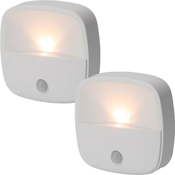 2er-Set LED Nachtlicht mit Bewegungsmelder, selbstklebend, batteriebetrieben