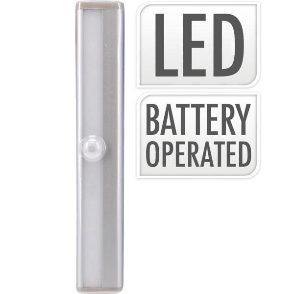 LED Lichtleiste mit Bewegungssensor – selbstklebend, batteriebetrieben – ideal für Schränke, Regale, Küchen, Treppen & Estrich – 18.5x3x1.5 cm