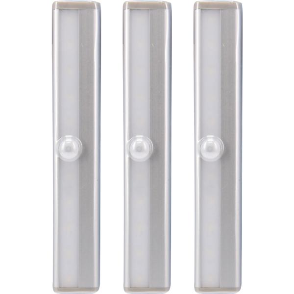 3er-Set LED Lichtleiste mit Bewegungssensor – Automatische Schaltung (25 Sek.) – Selbstklebend & Batteriebetrieben für Schränke, Regale & Treppen