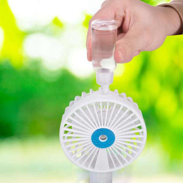 4er-Set Sprühventilator mit Handyhalter - Kühlt & belebt mit feinem Sprühnebel - Für unterwegs & zu Hause - 3 Geschwindigkeiten - 23ml Wassertank - 1200mAh Akku - Weiss