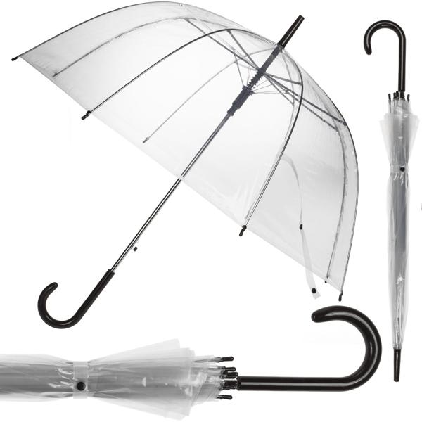 4er-Set Stabiler Regenschirm mit Automatiköffnung, transparent, Ø 85 cm, moderner und stylischer Regenlook, leichte Handhabung