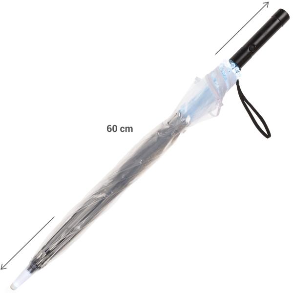 2er-Set Farbwechsel-LED Regenschirm (transparent, 98 cm) mit 10 LEDs, 2 Leuchtmodi & Taschenlampe – Einzigartig & leuchtend durch den Regen