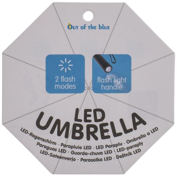 2er-Set Farbwechsel-LED Regenschirm (transparent, 98 cm) mit 10 LEDs, 2 Leuchtmodi & Taschenlampe – Einzigartig & leuchtend durch den Regen