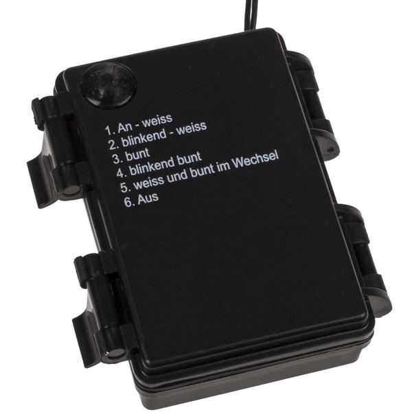 2er-Set Lichterkette für Innen und Aussen, 40 LEDs, warmweiss und bunt, Timer, IP44, Batterie, multicolor für zauberhafte Lichteffekte