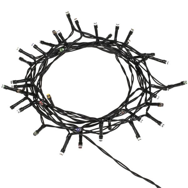 2er-Set Lichterkette für Innen und Aussen, 40 LEDs, warmweiss und bunt, Timer, IP44, Batterie, multicolor für zauberhafte Lichteffekte