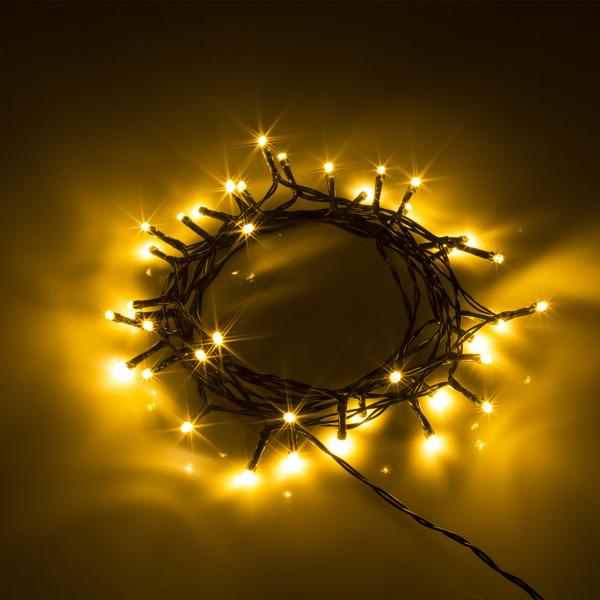 2er-Set Lichterkette für Innen und Aussen, 40 LEDs, warmweiss und bunt, Timer, IP44, Batterie, multicolor für zauberhafte Lichteffekte