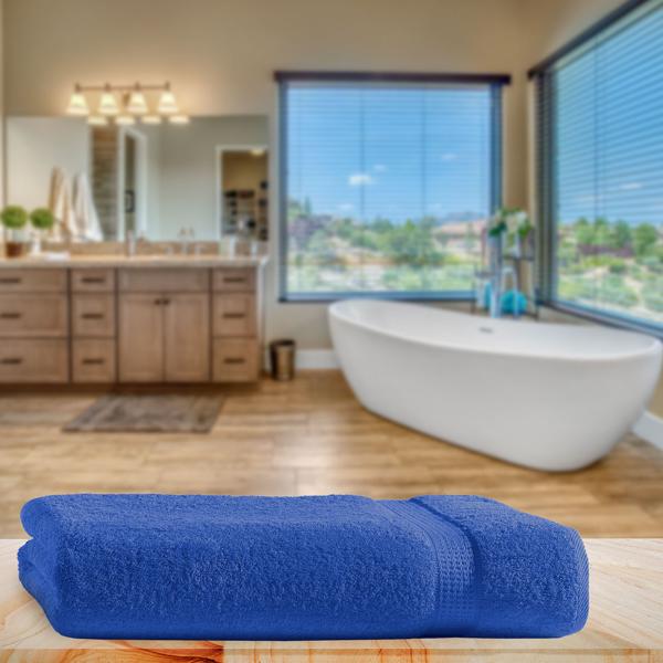 Badetuch 100x150cm - luxuriöse 100% Baumwolle, 500 g/m², saugstark, schnell trocknend - kuschelweich, hautfreundlich, royal mit 2 Bordüren