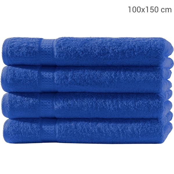 4er-Set Badetücher royal - 100x150cm aus 100% luxuriöser Baumwolle mit 2 Bordüren - Kuschelweich, saugstark, schnelltrocknend & hautfreundlich - ca. 500 g/m²