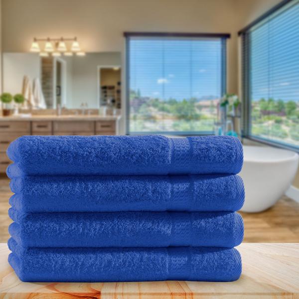 4er-Set Badetücher royal - 100x150cm aus 100% luxuriöser Baumwolle mit 2 Bordüren - Kuschelweich, saugstark, schnelltrocknend & hautfreundlich - ca. 500 g/m²