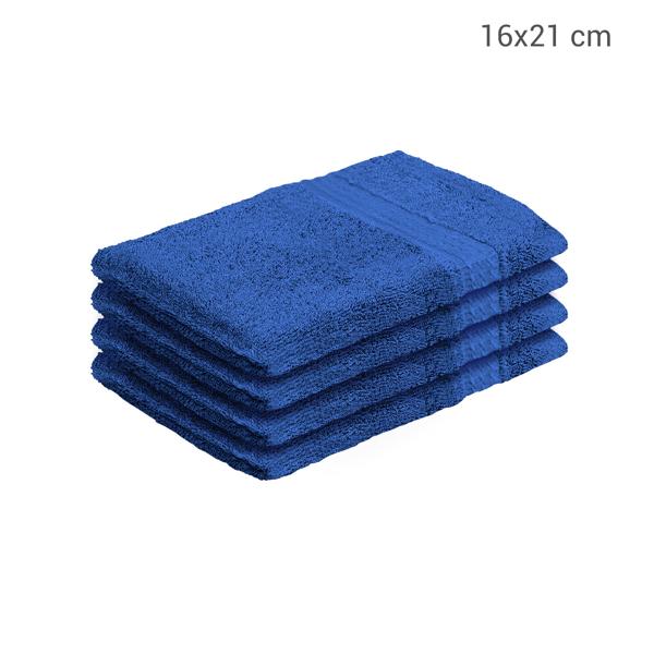 4er-Set Waschhandschuhe royal - 100% Baumwolle, flauschig & saugstark - strapazierfähig, pflegeleicht, 60° waschbar, trocknergeeignet - 21x16cm, 500g/m²