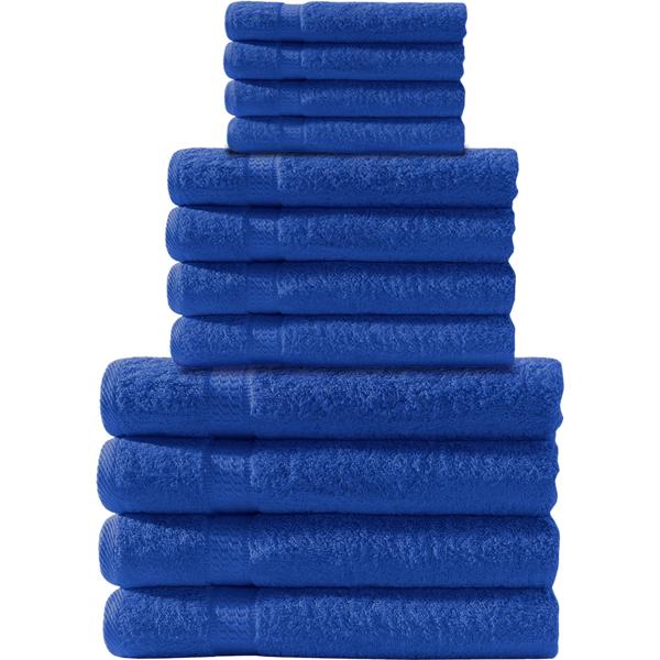 Handtuchset 12-teilig royal - 4x Gäste-, 4x Hand-, 4x Duschtücher - 100% Baumwolle 500g/m² - Saugstark, weich, hautfreundlich, maschinenwaschbar