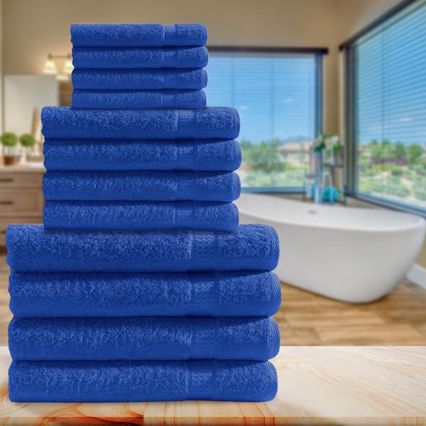 Handtuchset 12-teilig - Royal 4 Gäste-, 4 Hand- & 4 Badetücher - 100% Baumwolle 500g/m² - Kuschelweich, saugstark & schnelltrocknend - bis 60° waschbar