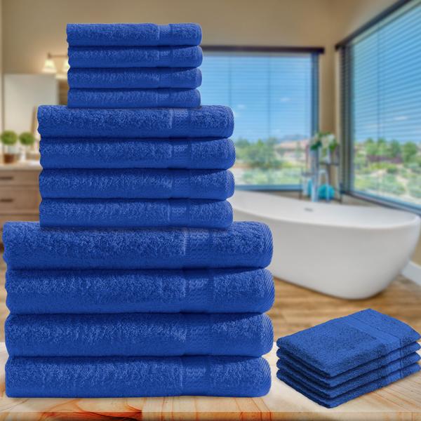 16-tlg. Handtuch-Set Frottee royal - Flauschig weich, saugstark & schnelltrocknend - 4 Gäste-, 4 Hand-, 4 Bade-, 4 Waschlappen - 100% Baumwolle, 500 g/m²