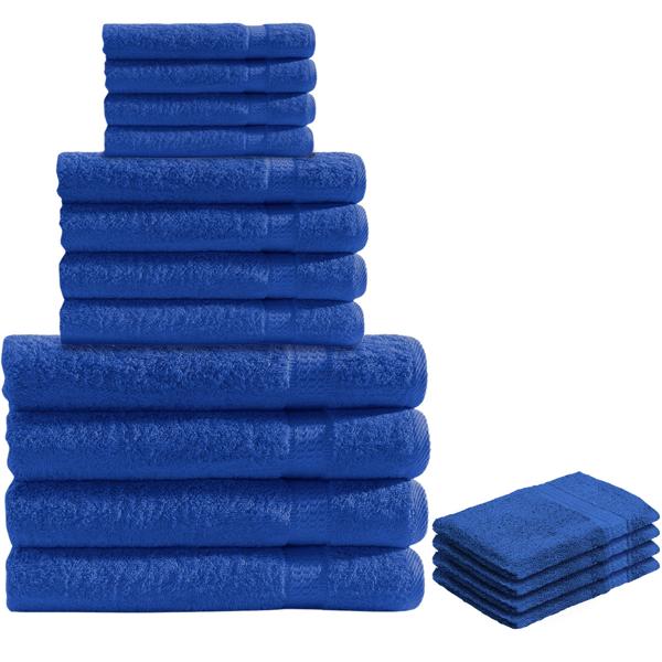 16-tlg. Handtuch-Set Frottee royal - Flauschig weich, saugstark & schnelltrocknend - 4 Gäste-, 4 Hand-, 4 Bade-, 4 Waschlappen - 100% Baumwolle, 500 g/m²