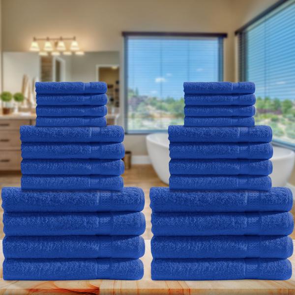 Handtuchset 24-teilig - 8x Gäste-, 8x Hand-, 8x Badetücher - 100% Baumwolle, royal, flauschig, saugstark, schnell trocknend - luxuriöse Qualität 500g/m²