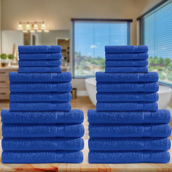 24-tlg Handtuchset Royal - 8 Gäste-, 8 Hand- & 8 Duschtücher - 100% Baumwolle, kuschelweich, saugstark, schnelltrocknend & hautfreundlich