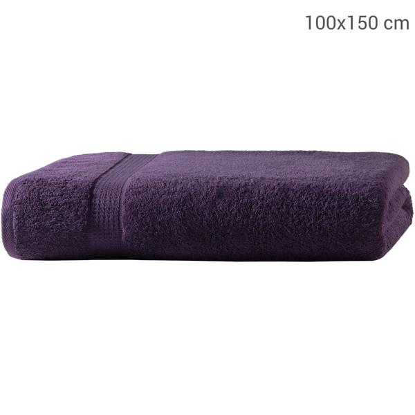 Badetuch 100x150 cm - 100% luxuriöse Baumwolle, aubergine - kuschelweich, saugstark, schnell trocknend - maschinenwaschbar bis 60°C, trocknergeeignet