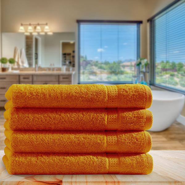 4er-Set Gästetücher - Luxuriöse 100% Baumwolle, 30x50 cm, Terra - Saugstark, kuschelweich & schnelltrocknend mit Bordüren