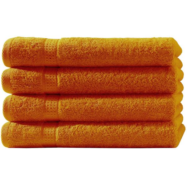 4er-Set Duschtücher Terra 70x140 cm - 100% luxuriöse Baumwolle 500 g/m² - Kuschelweich, saugstark & schnelltrocknend - Mit 2 Bordüren, maschinenwaschbar