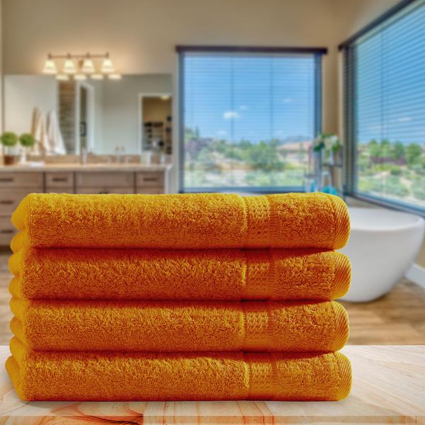 4er-Set Duschtücher Terra 70x140 cm - 100% luxuriöse Baumwolle 500 g/m² - Kuschelweich, saugstark & schnelltrocknend - Mit 2 Bordüren, maschinenwaschbar