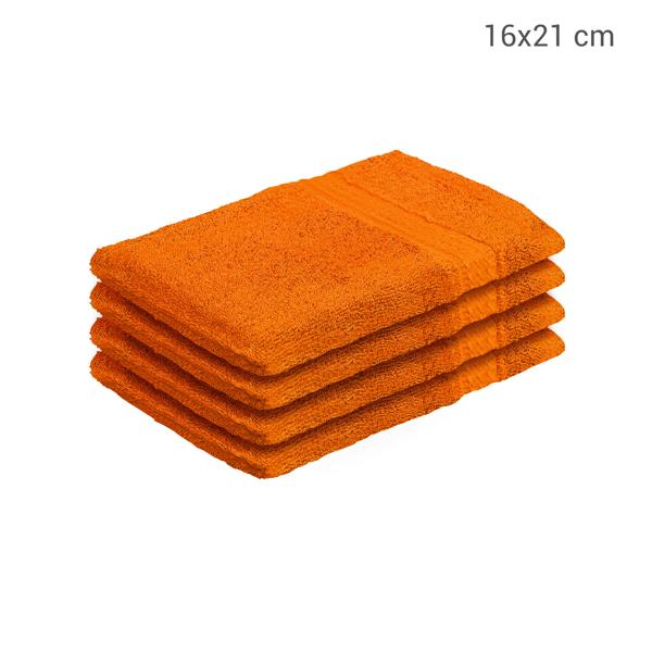 4er-Set Waschhandschuhe 100% Baumwolle - Terra Waschlappen mit Schlaufe - flauschig, saugstark, 60°C waschbar - 21x16cm, 500g/m²
