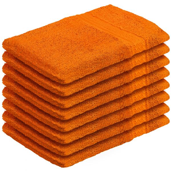 8er-Set Waschhandschuhe Frottee - 100% Baumwolle, flauschig & saugstark, 21x16cm, 500g/m² - Mit Schlaufe, terra, waschbar 60°C