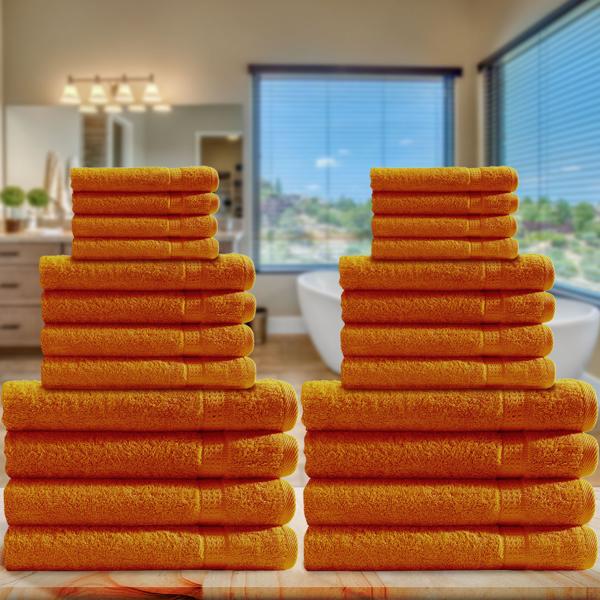 XL Handtuchset 24-teilig (Terra): 8 Gäste-, 8 Hand-, 8 Duschtücher - 500g/m² Baumwolle - Premium Qualität, super weich