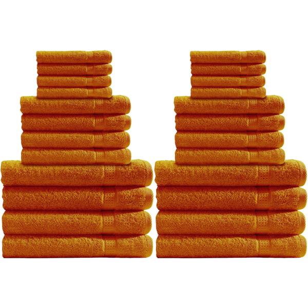 XL Handtuchset 24-teilig (Terra): 8 Gäste-, 8 Hand-, 8 Duschtücher - 500g/m² Baumwolle - Premium Qualität, super weich